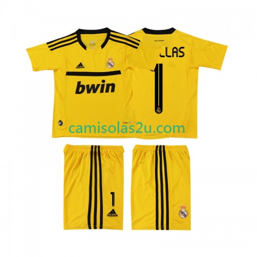 Camisolas de futebol Real Madrid CASILLAS 1 2011 2012 Guarda Redes Retro Criança Equipamento Principal Manga Curta Camisolas de futebol Real Madrid CASILLAS 1 2011 2012 Guarda Redes Retro Criança Equipamento Principal Manga Curta
